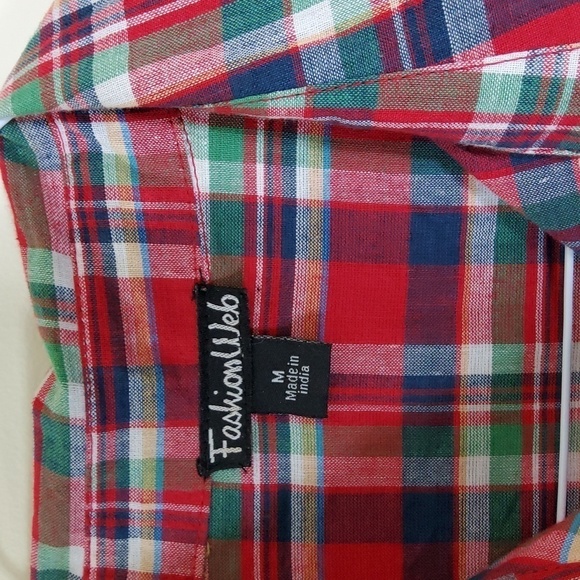 Fashion Web Plaid button-down shirt Size M - Picture 2 of 4